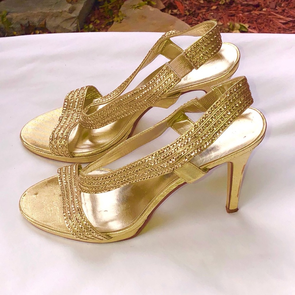 Caparros Gold Strappy Heels